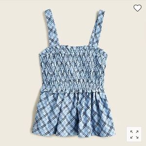 🫐J.Crew Smocked Plaid Tank